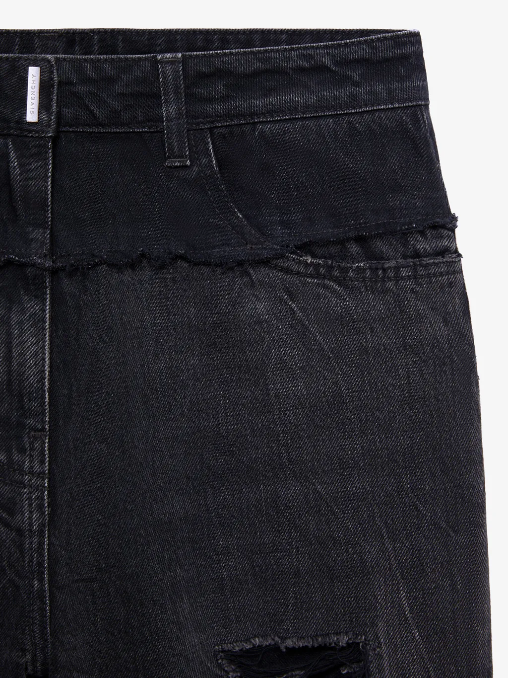Logo-Detailed Distressed Denim Shorts