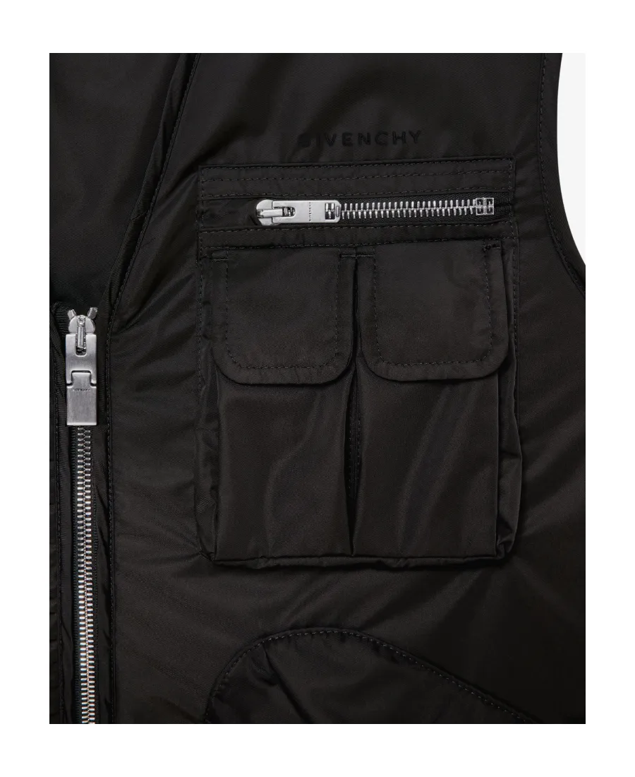 Zip-Up Logo Embroidered Vest