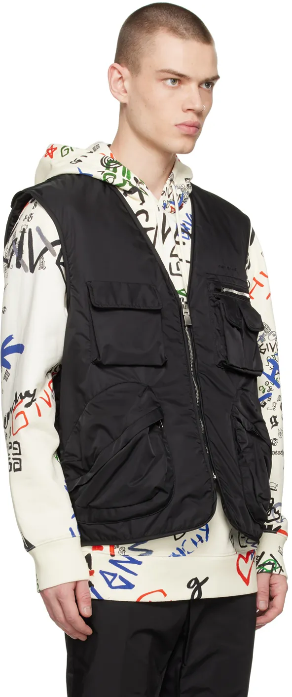 Zip-Up Logo Embroidered Vest
