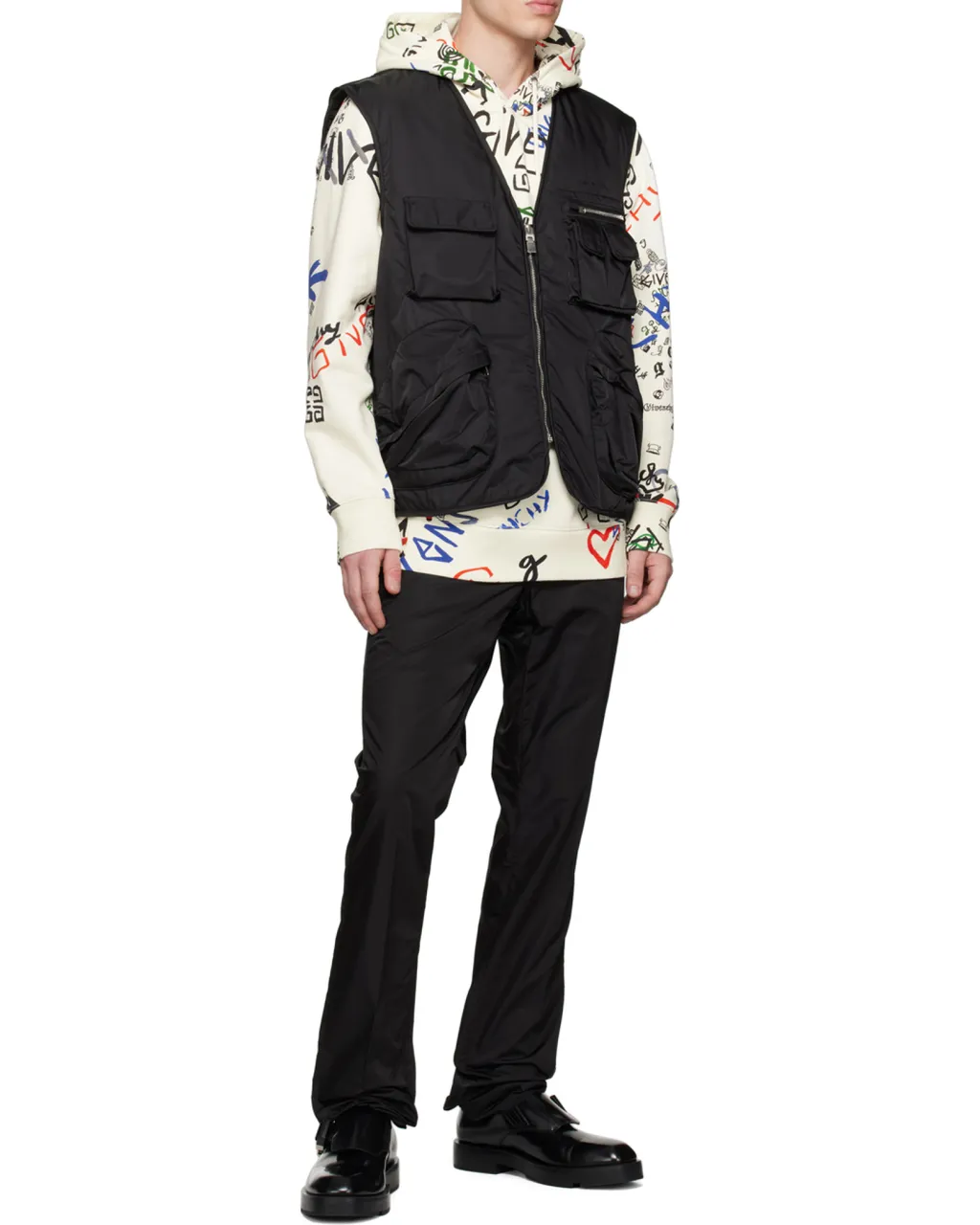 Zip-Up Logo Embroidered Vest