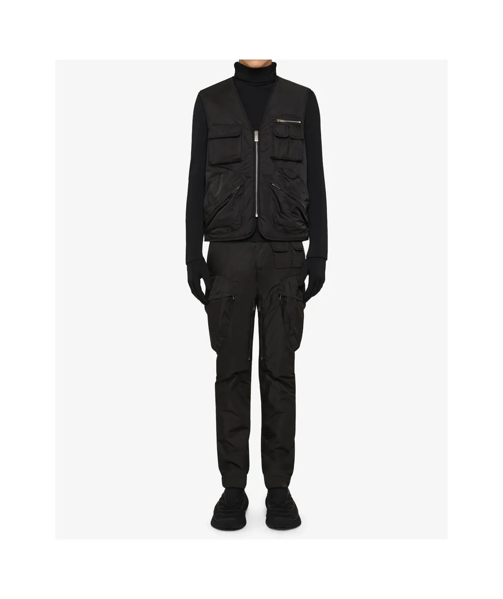 Zip-Up Logo Embroidered Vest