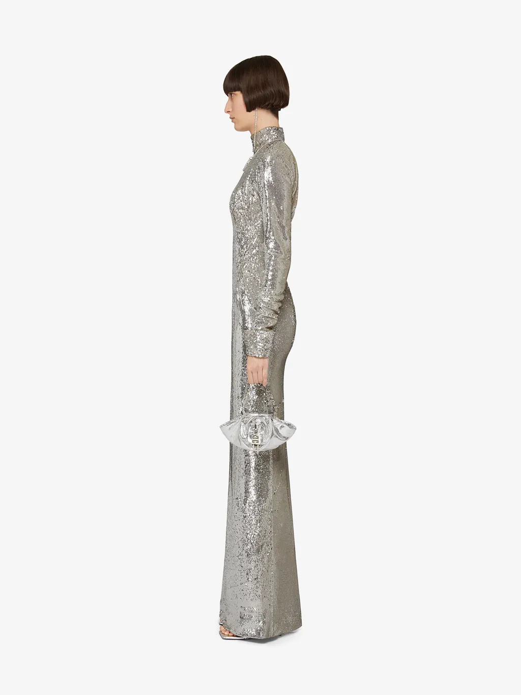 Open-Back Sequin Gown