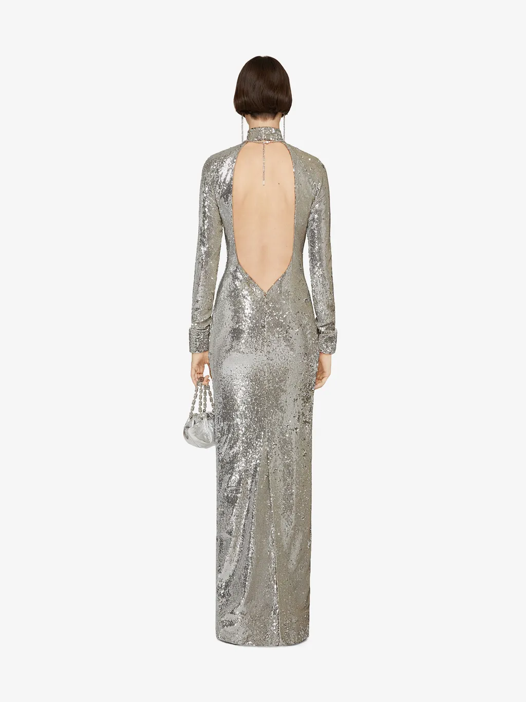 Open-Back Sequin Gown