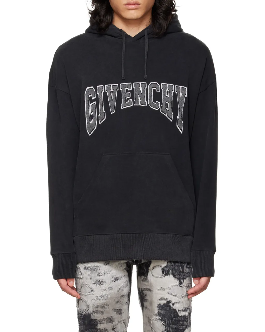 Logo Print Drawstring Hoodie