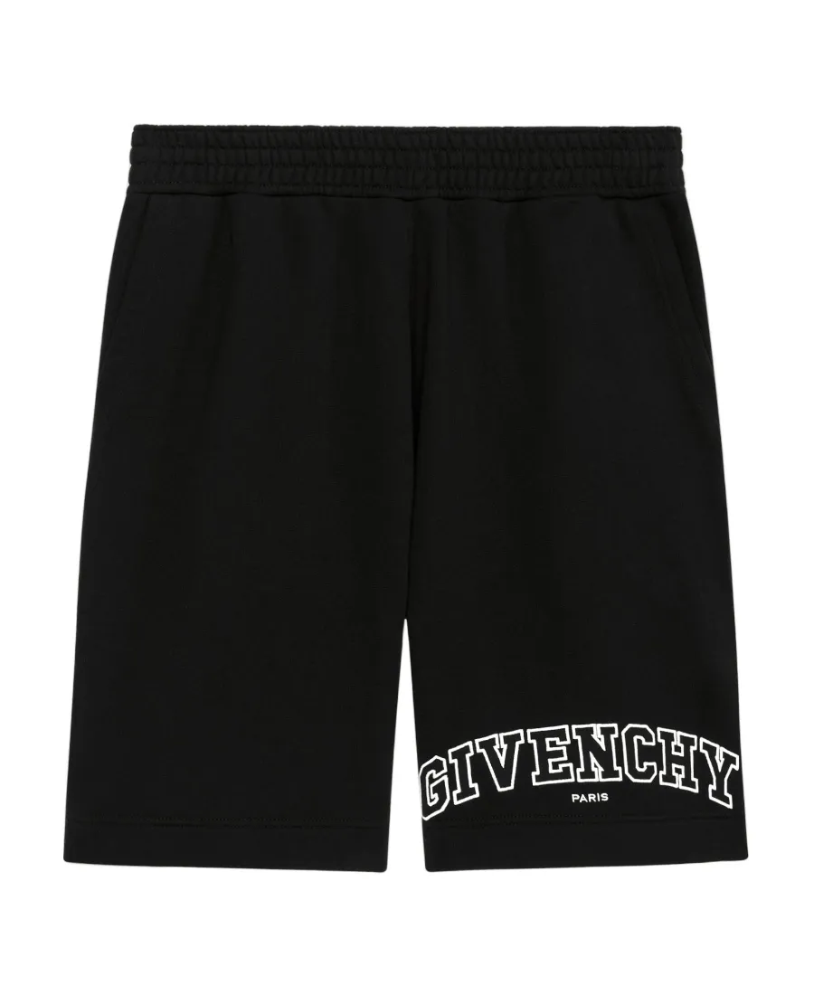 Logo Printed Elastic Waist Shorts