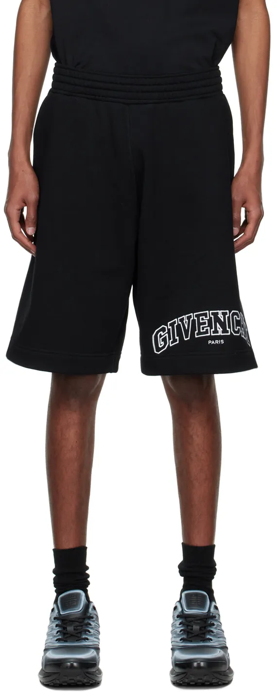 Logo Printed Elastic Waist Shorts