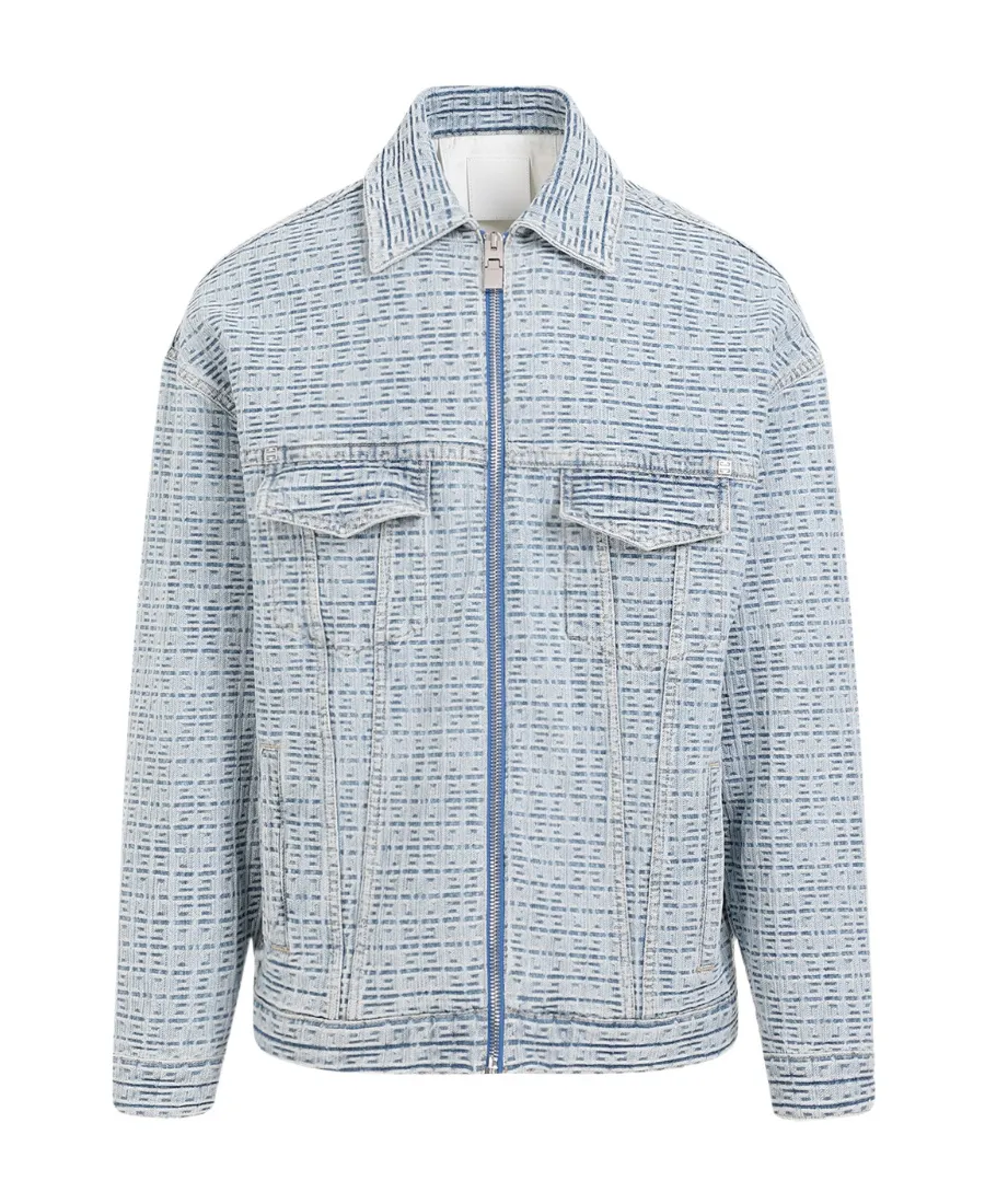 4G Motif Zip-Up Shirt Jacket