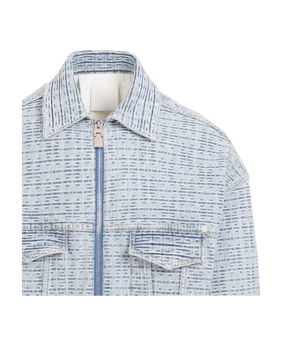 4G Motif Zip-Up Shirt Jacket