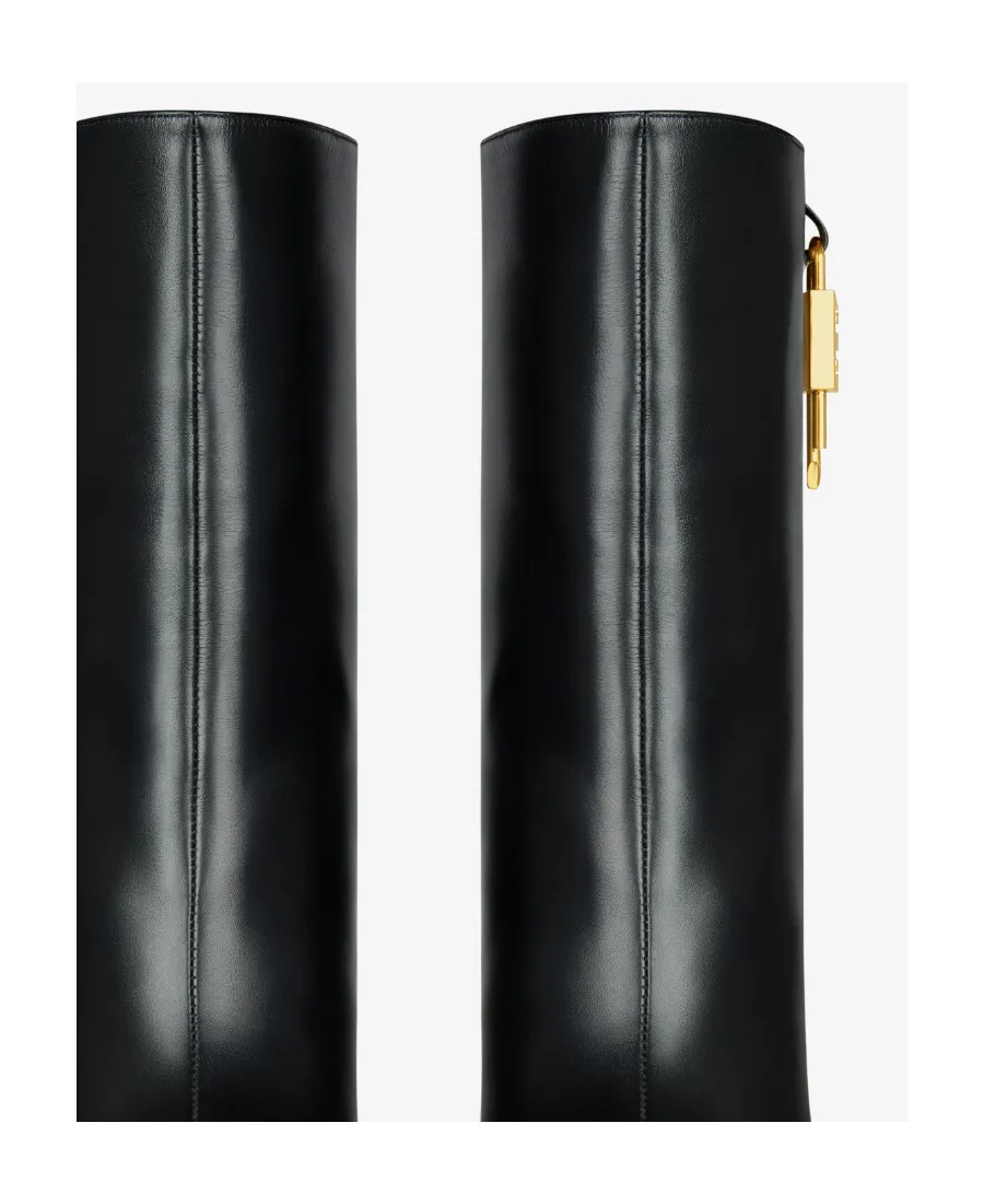 Lock Plaque Detail Wedge Boots