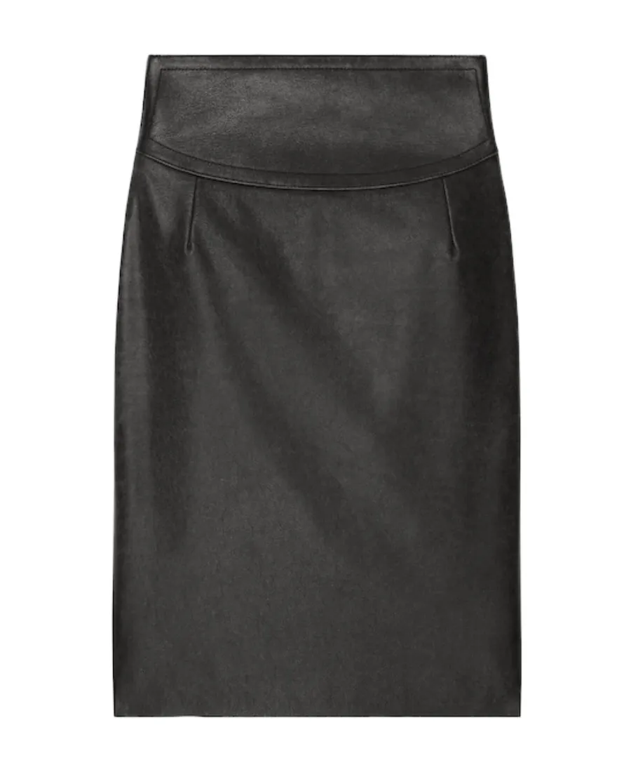 High-Waisted Leather Skirt