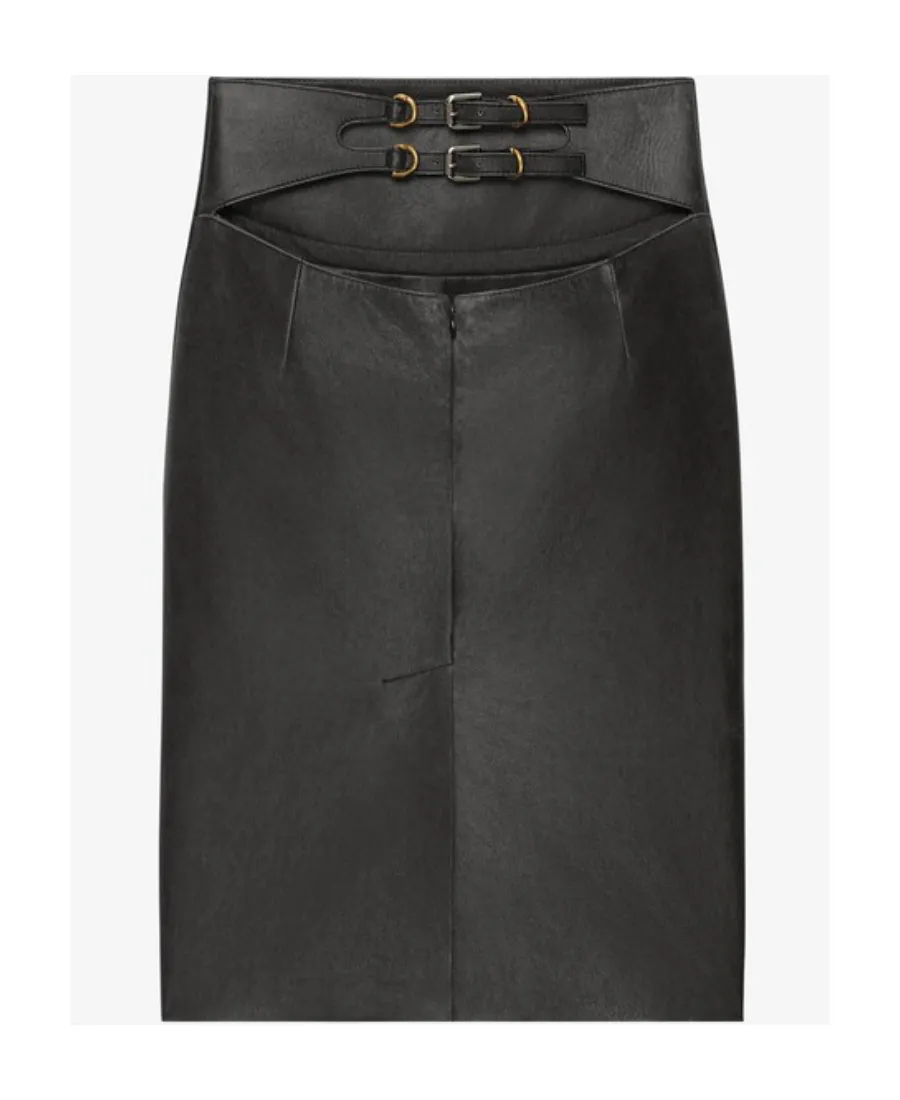 High-Waisted Leather Skirt