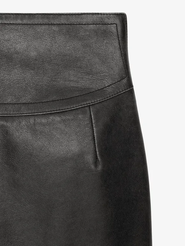 High-Waisted Leather Skirt