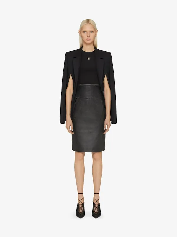 High-Waisted Leather Skirt