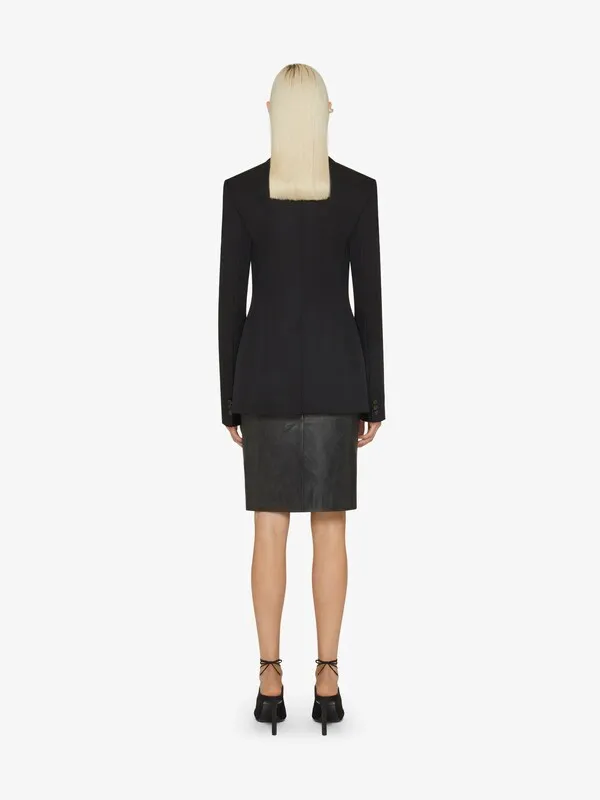 High-Waisted Leather Skirt