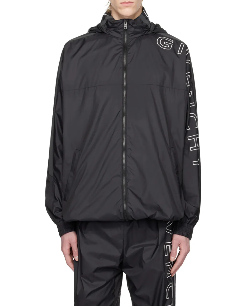 Logo Embroidered Hooded Jacket