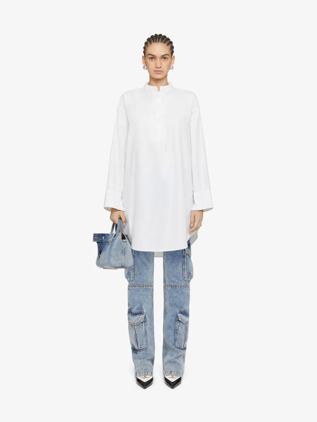 Collared Long-Sleeve Shirt Dress