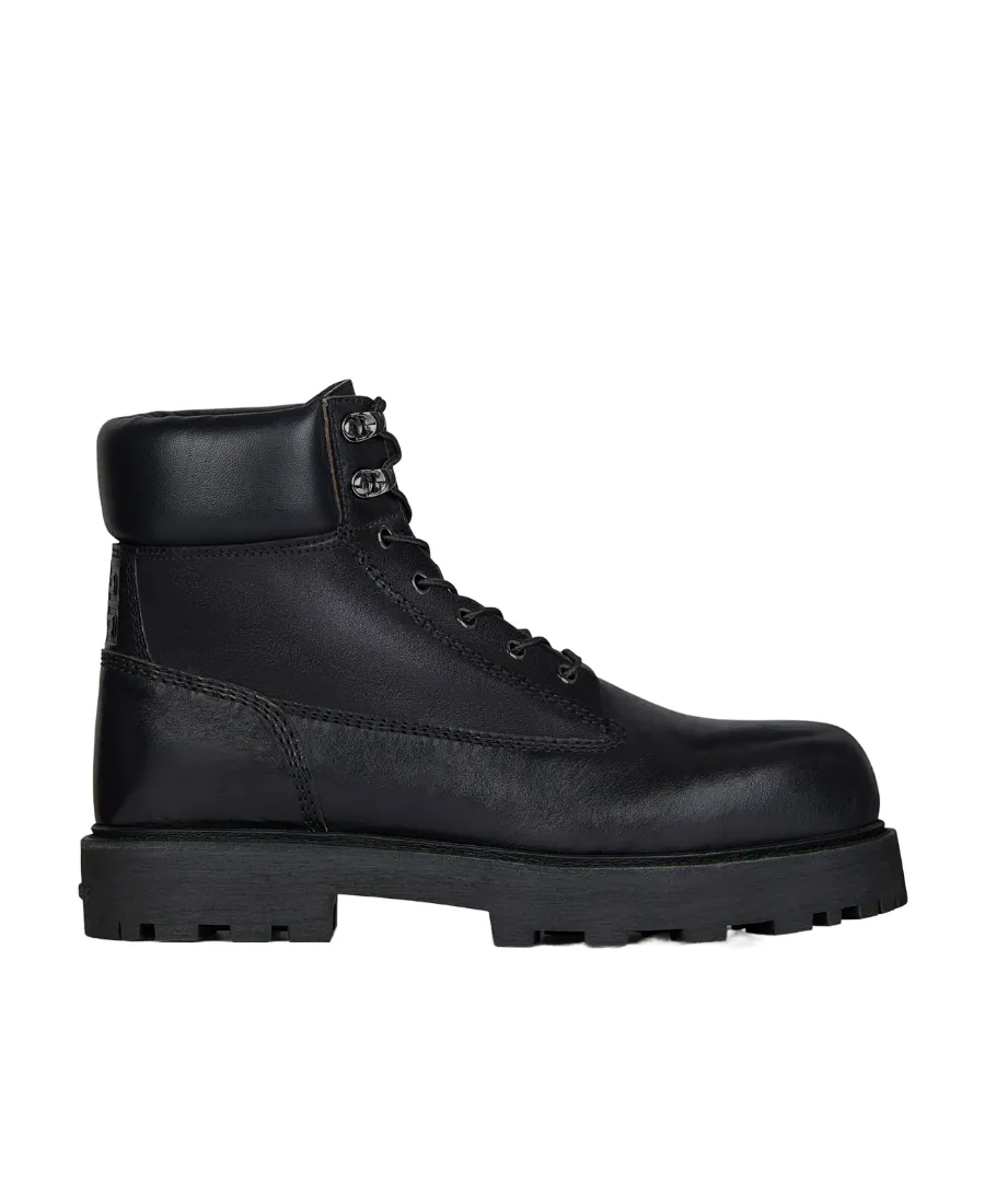 Lace-Up 4G Logo Debossed Ankle Boots