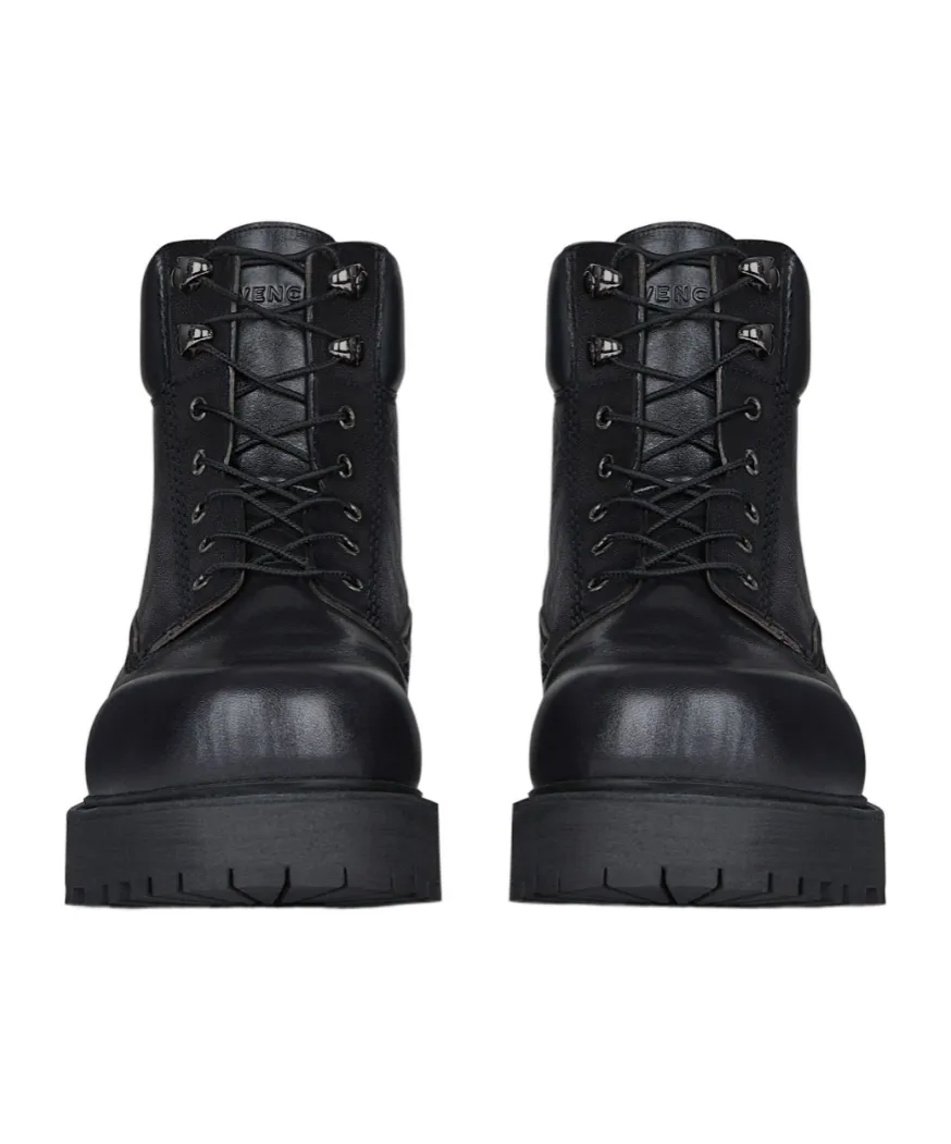 Lace-Up 4G Logo Debossed Ankle Boots