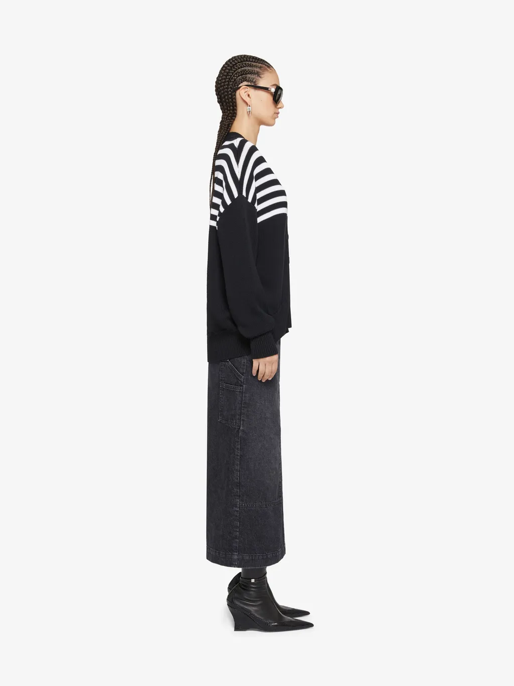 4G Patch Striped Knit Cardigan