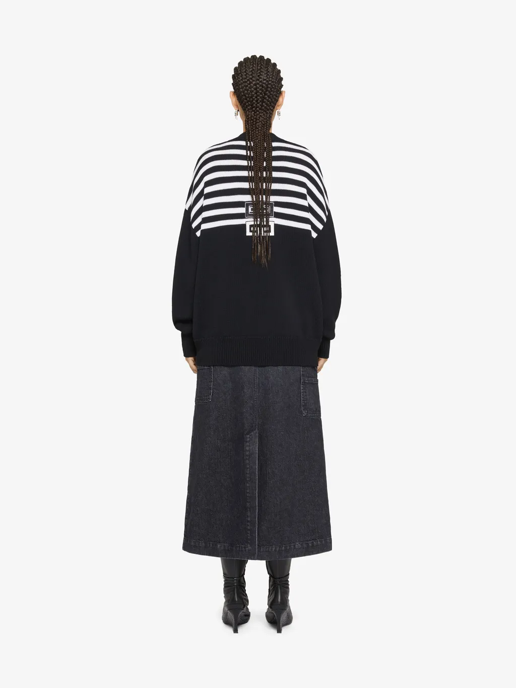 4G Patch Striped Knit Cardigan