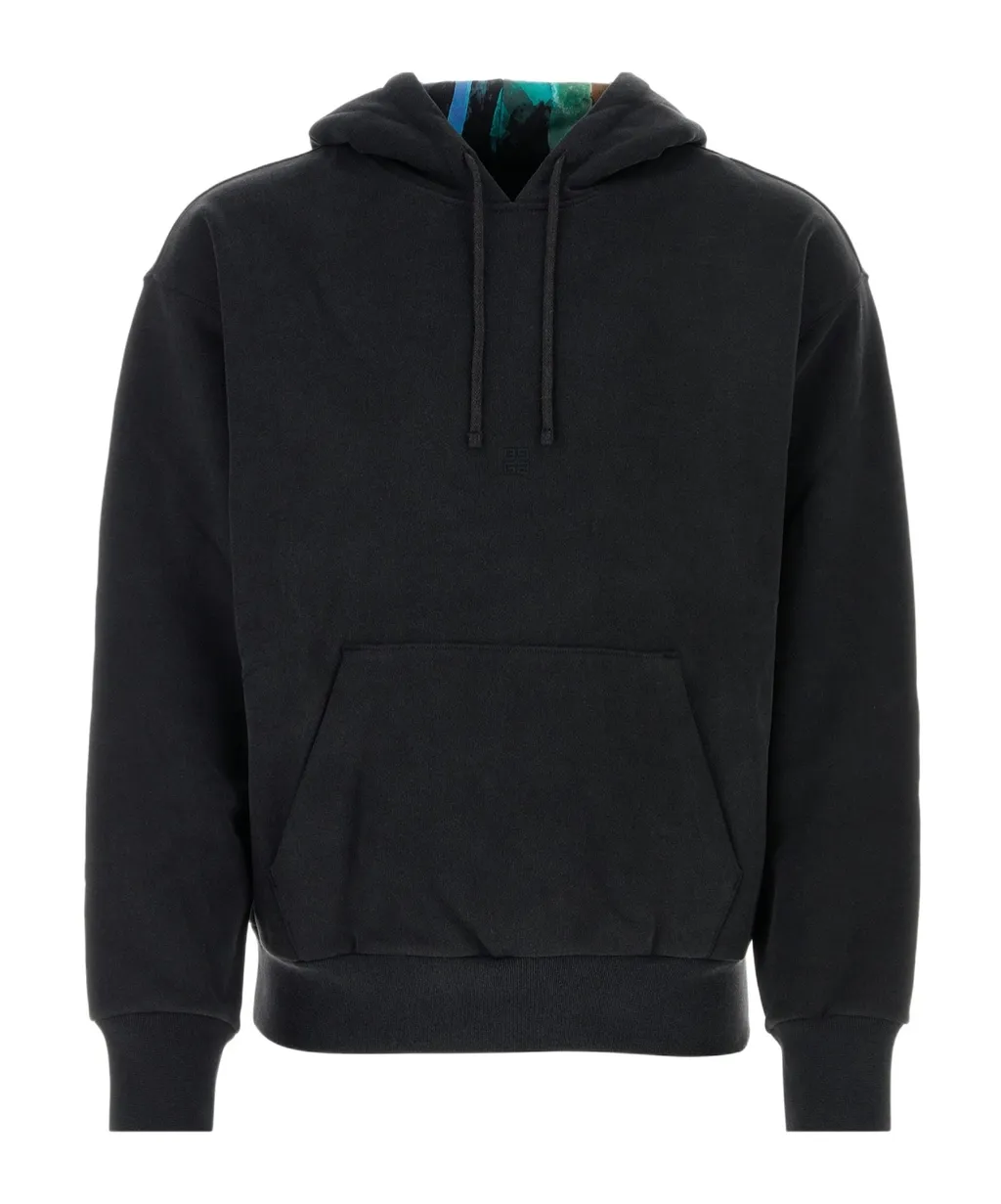 Pattern Printed Drawstring Hoodie