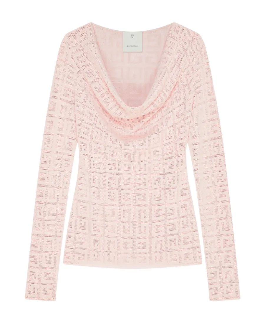 4G Jacquard Draped Sweater