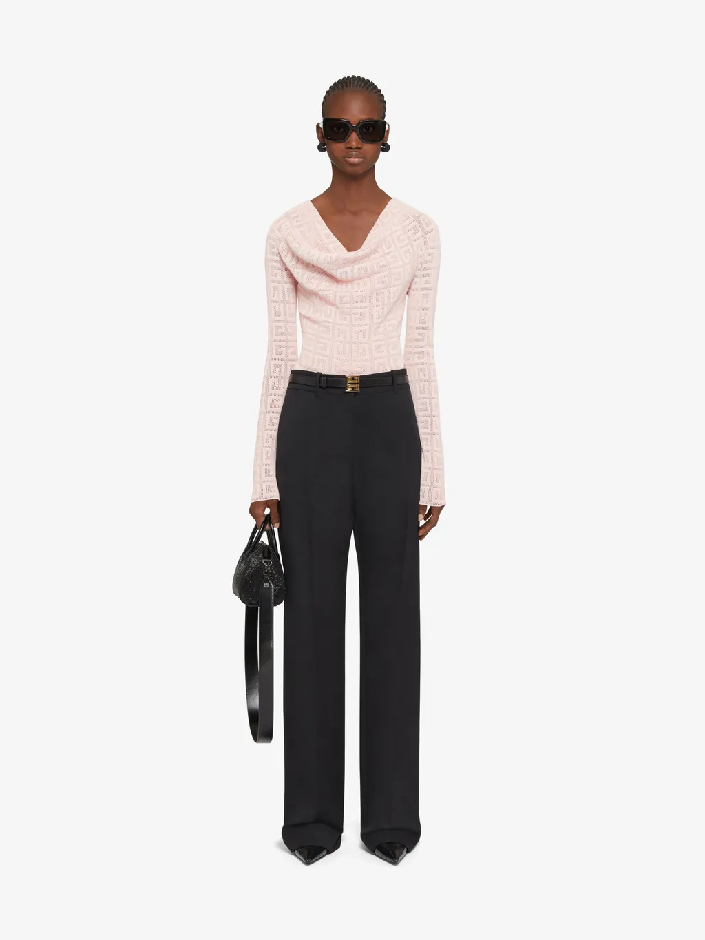 4G Jacquard Draped Sweater