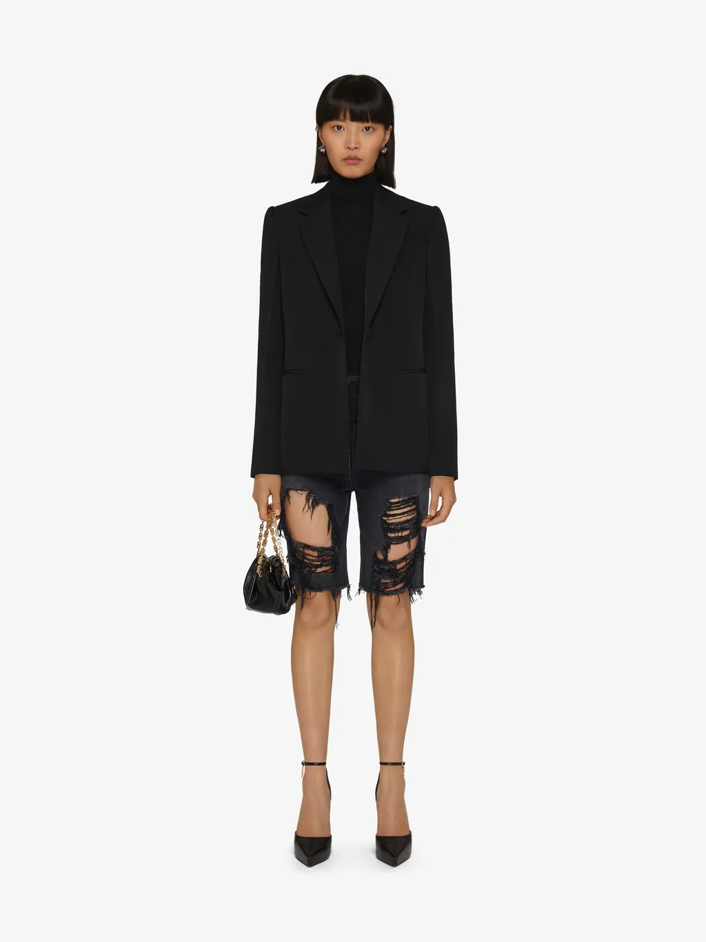 V-Neck Single-Breasted Jacket