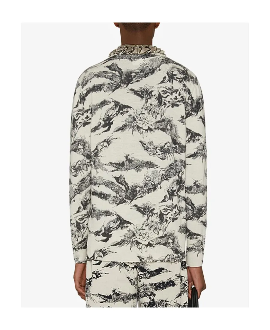 Round-Necked Printed Sweater