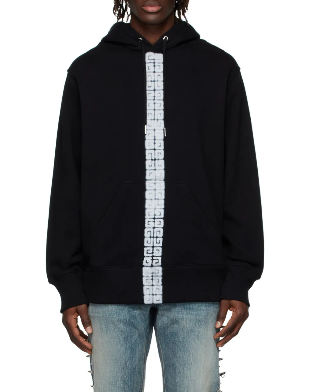 4G Tag Effect Drawstring Hoodie