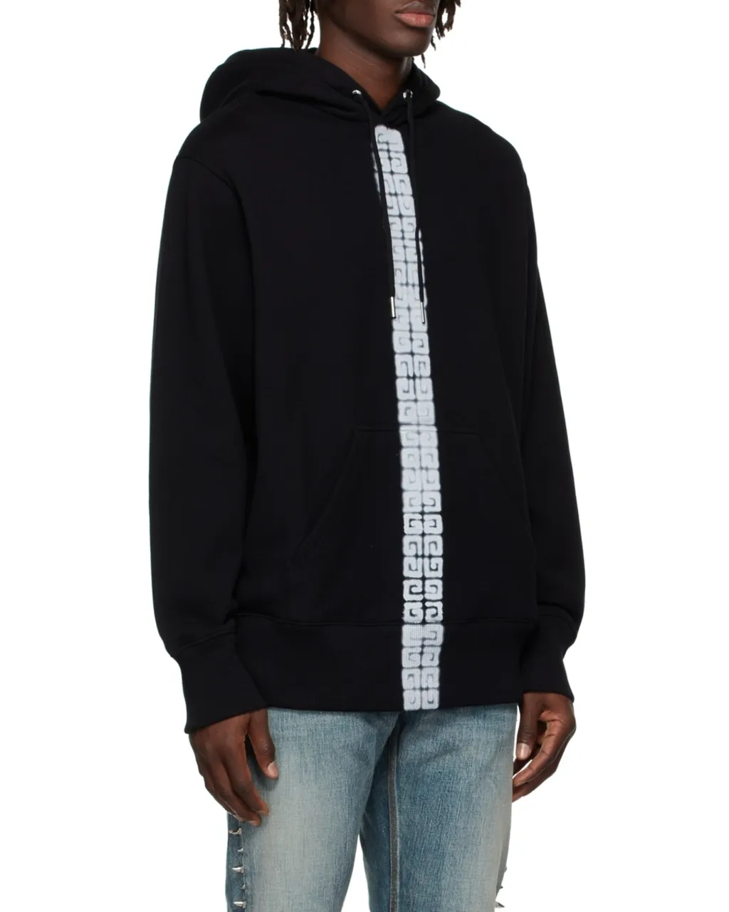 4G Tag Effect Drawstring Hoodie
