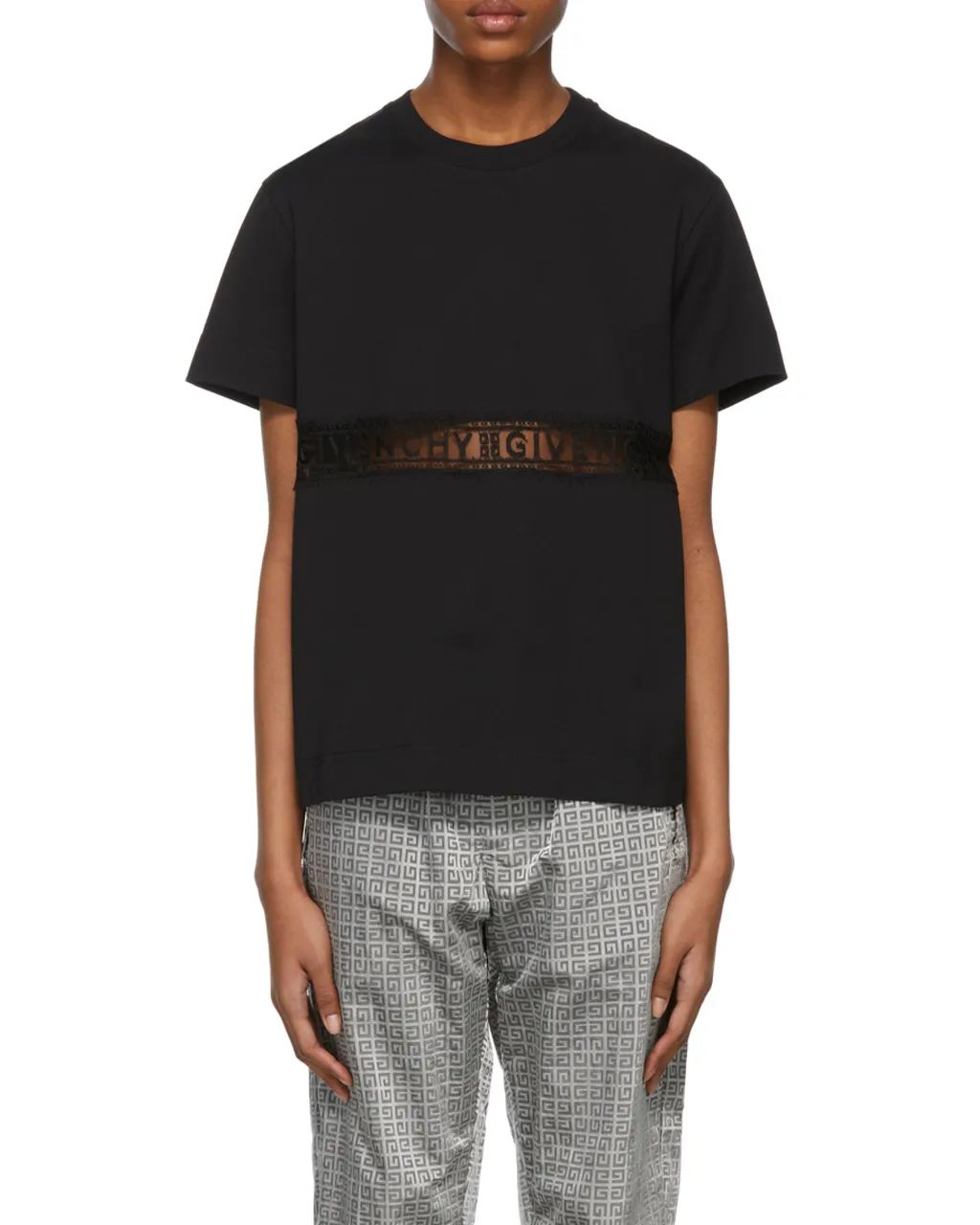 T-Shirt With Lace Webbing