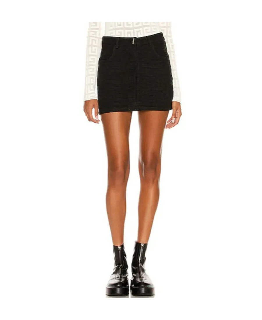 Mid-Rise Monogram Mini Skirt