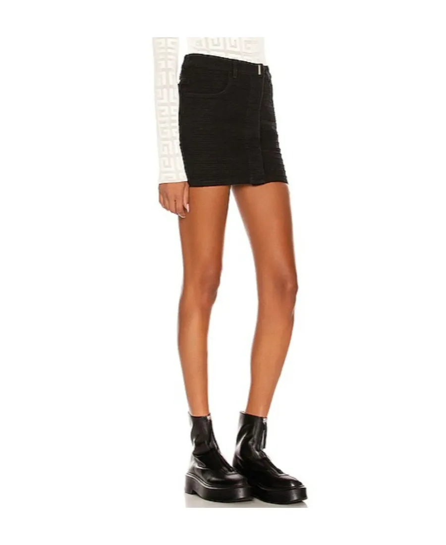 Mid-Rise Monogram Mini Skirt