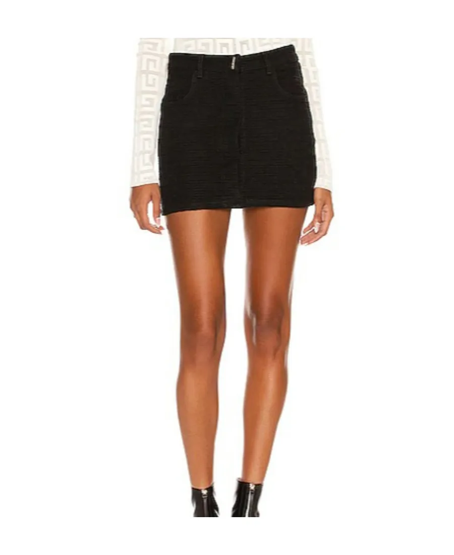 Mid-Rise Monogram Mini Skirt