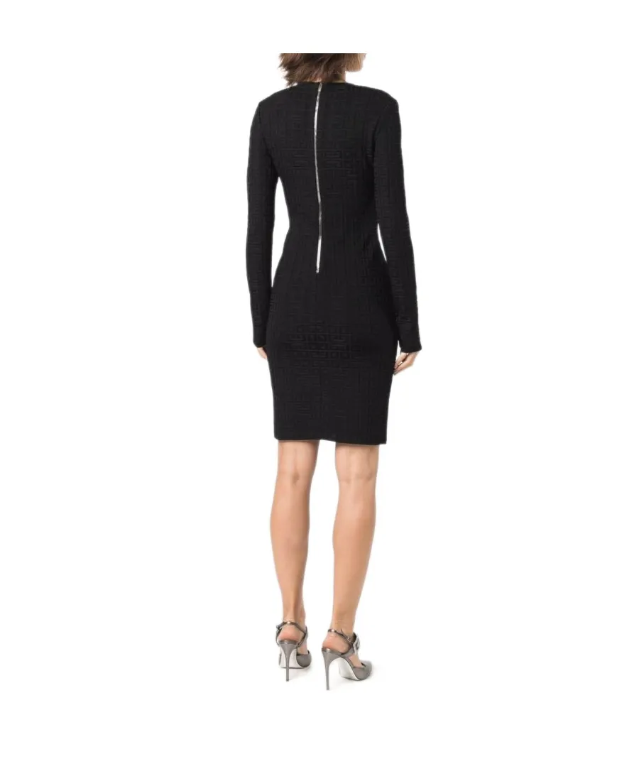 4G Jacquard Long-Sleeved Dress