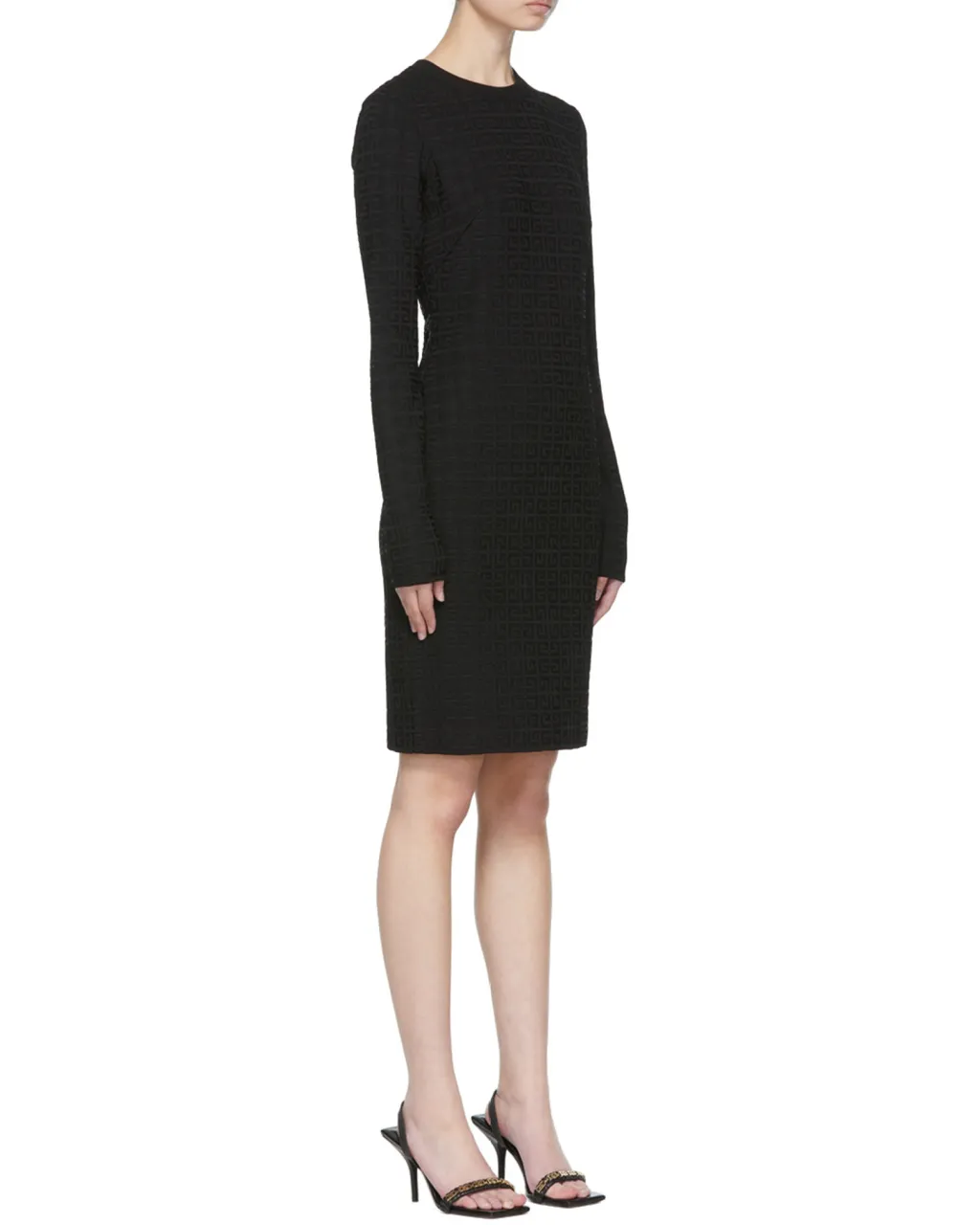4G Jacquard Long-Sleeved Dress