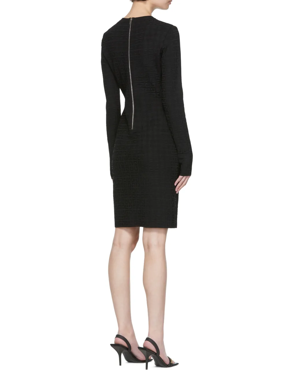 4G Jacquard Long-Sleeved Dress