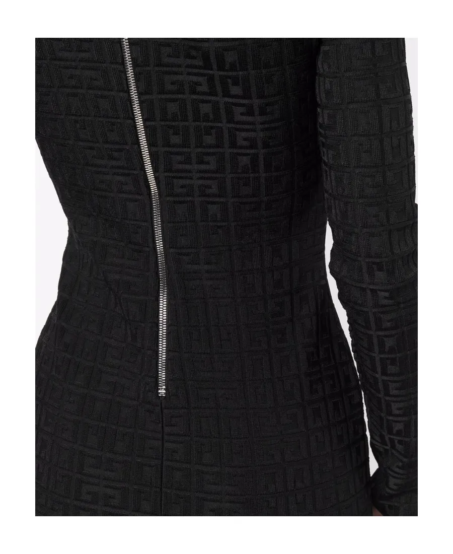 4G Jacquard Long-Sleeved Dress
