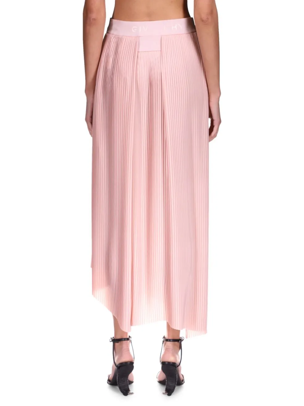 Asymmetrical Pleated Skirt With Trim