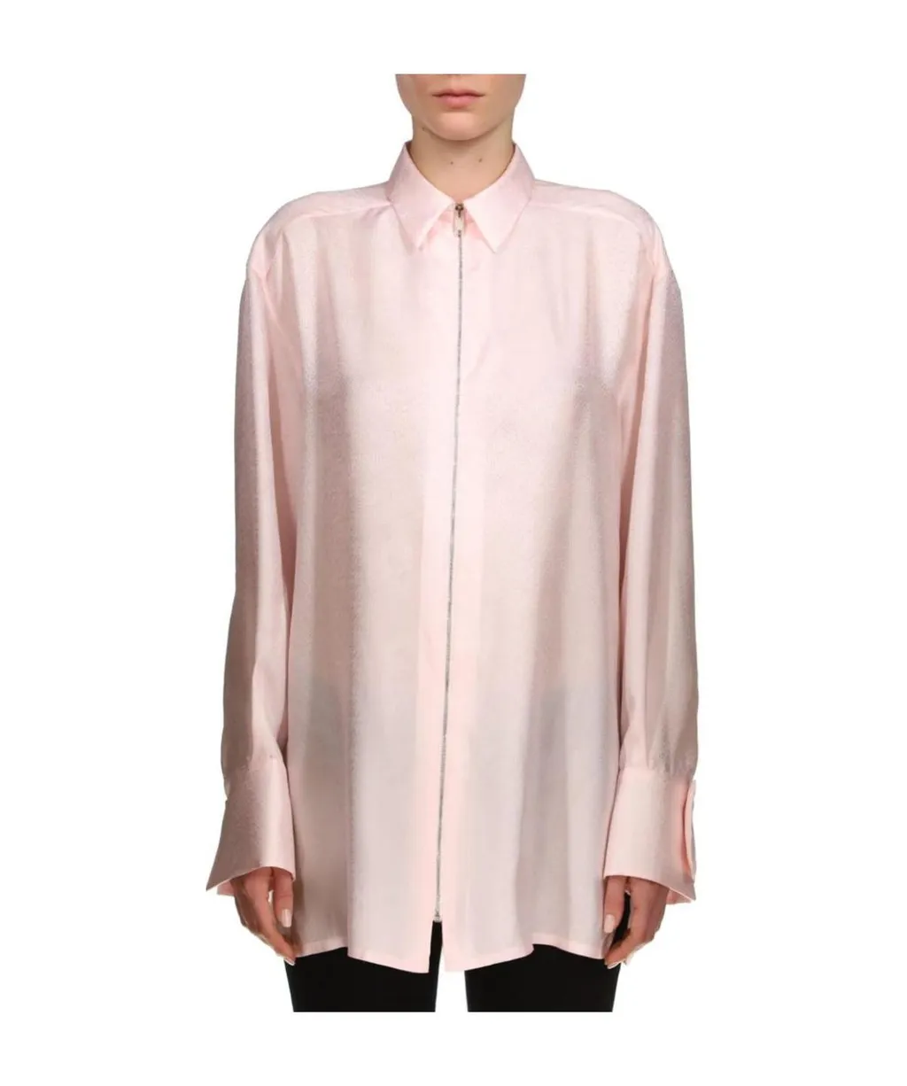 Pattern Jacquard Zipper Opening And Closing Shirt
