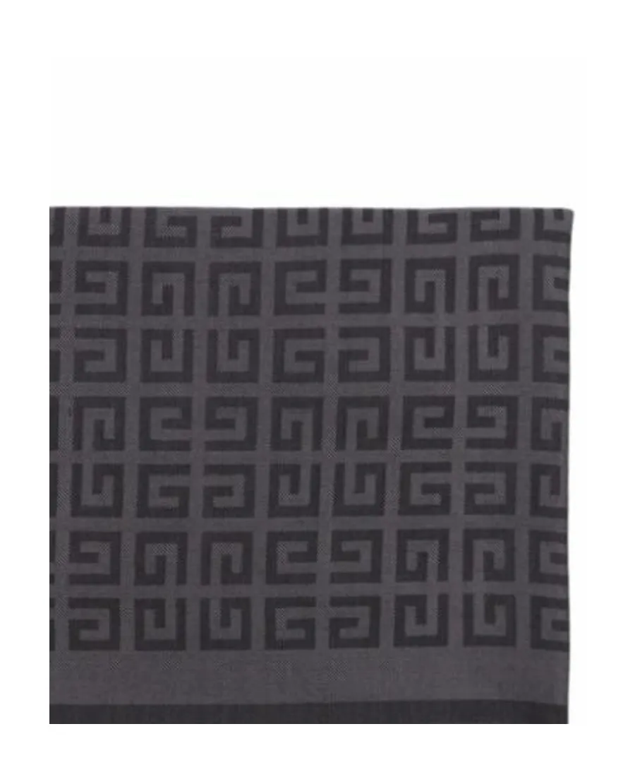 Monogram Print Frayed Scarf