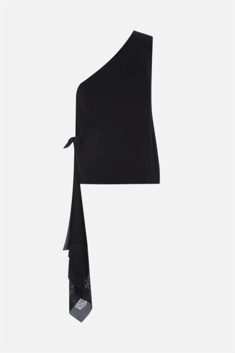 One-Shoulder Laser-Cut Top