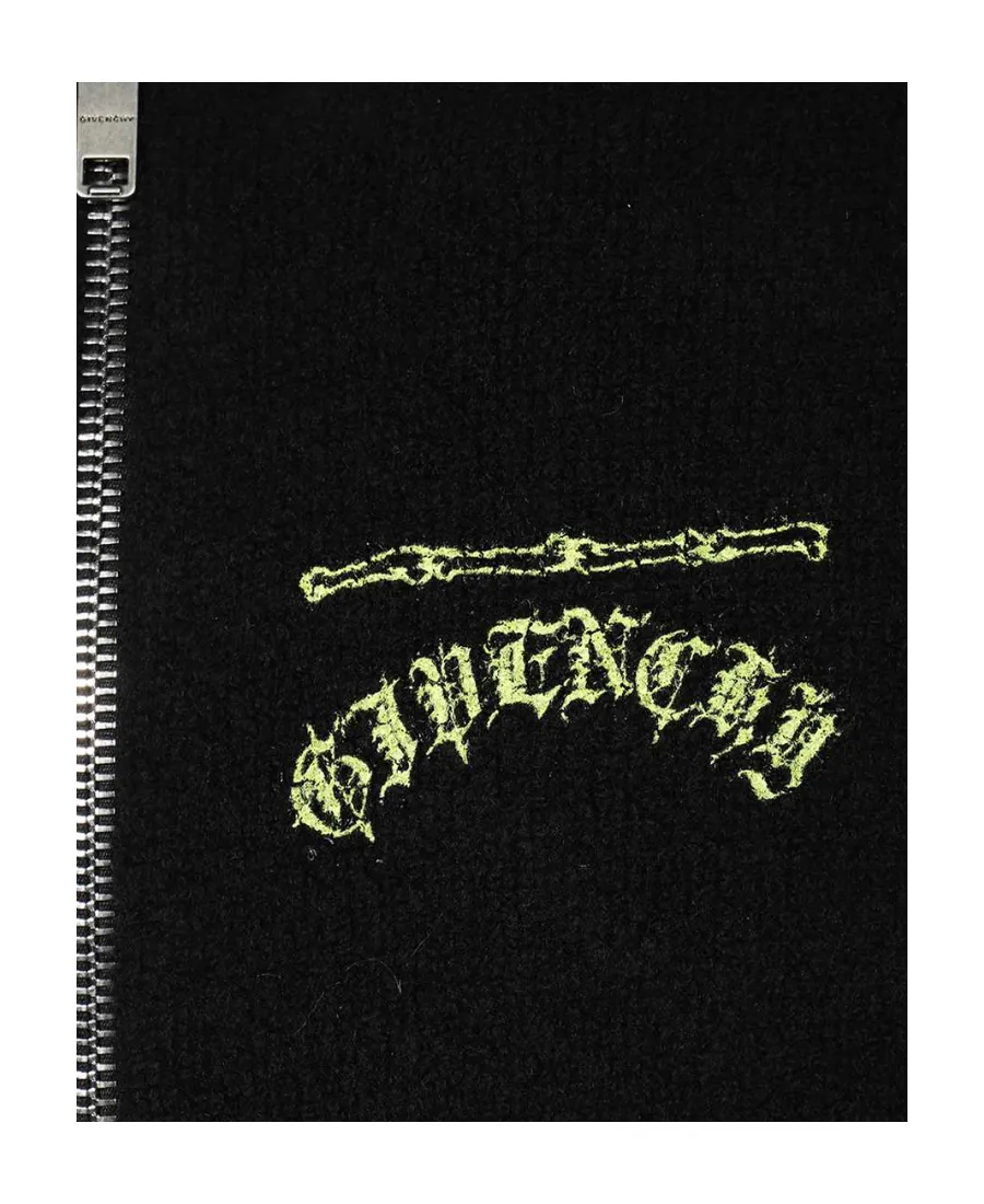 Embroidered-Logo Wool Hoodie