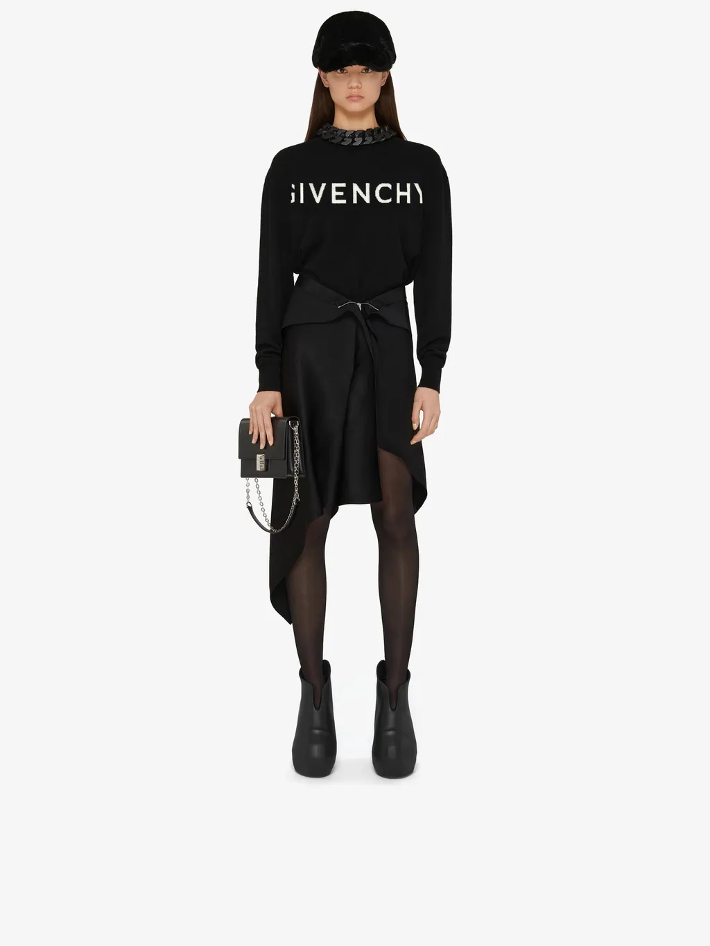Zip-Front Asymmetric Skirt