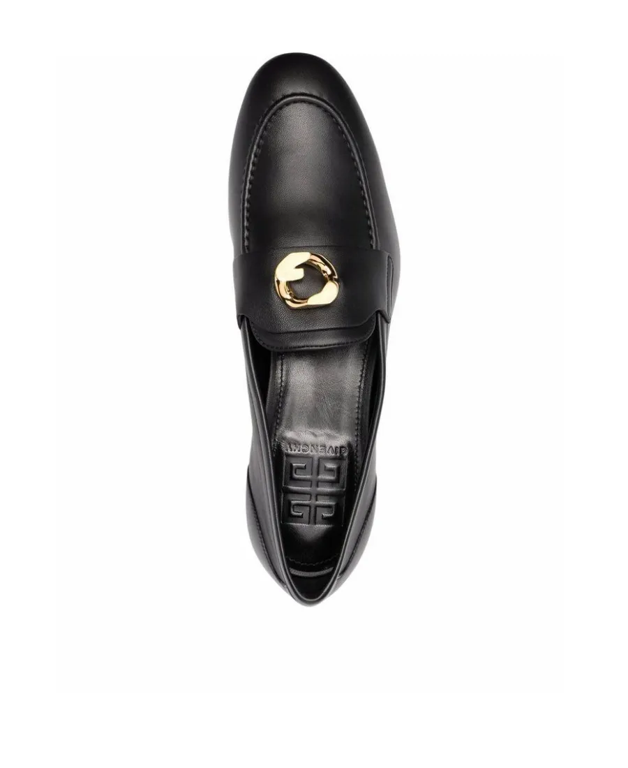 G Chain Leather Loafers