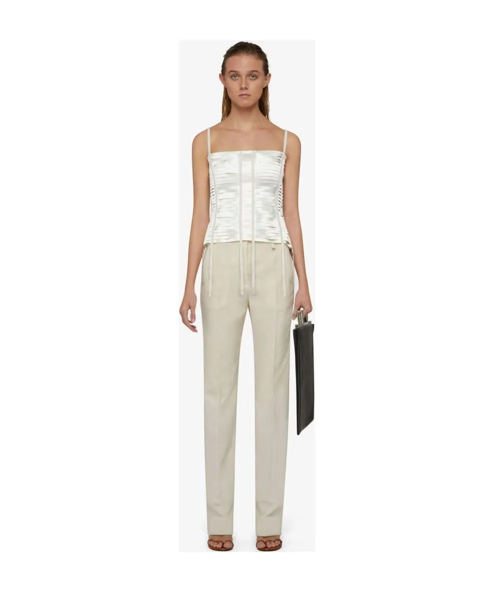 High-Waisted Slim-Fit Trousers