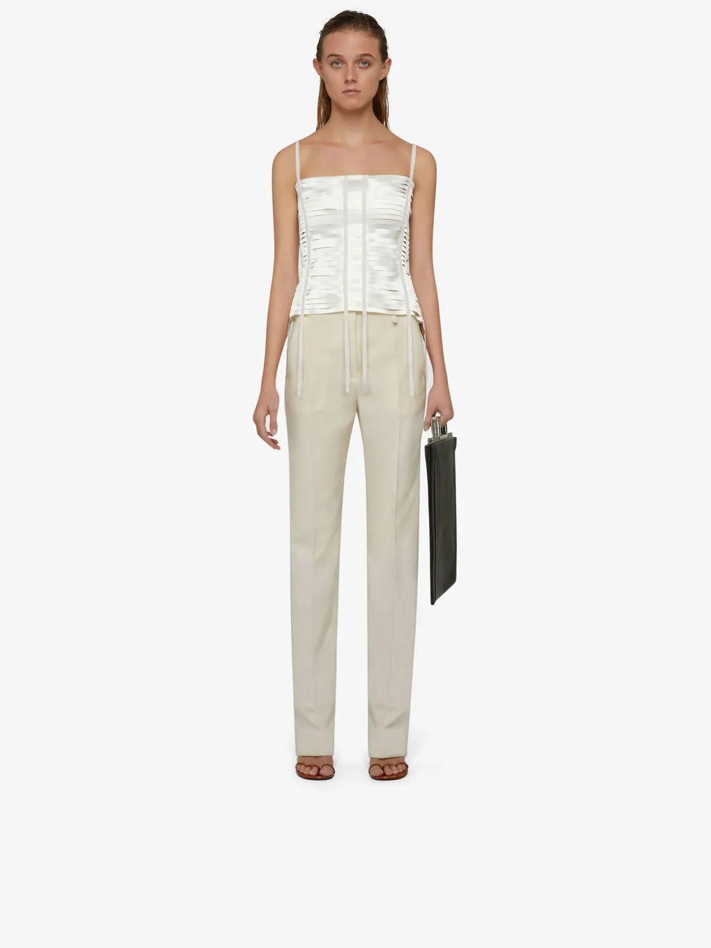 High-Waisted Slim-Fit Trousers