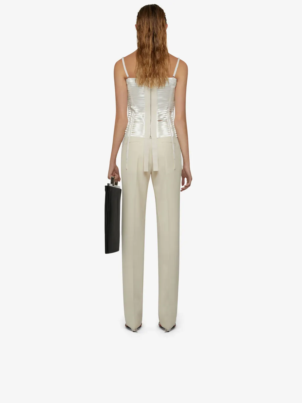 High-Waisted Slim-Fit Trousers