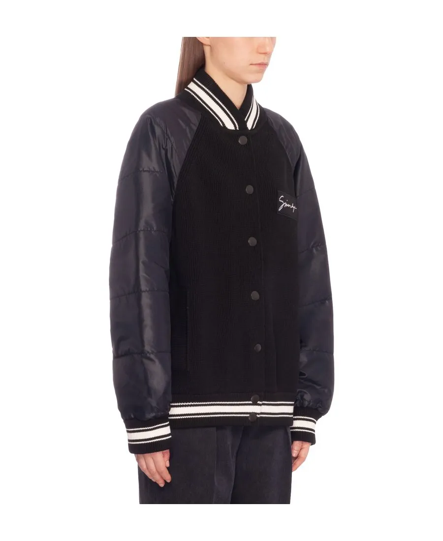 Ribbed Panel Bomber Jacket